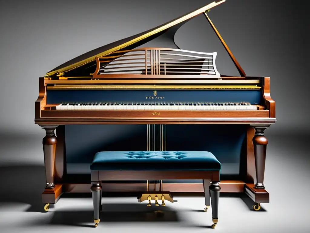 Comparación visual del fortepiano y el piano moderno, resaltando la evolución de ambos instrumentos